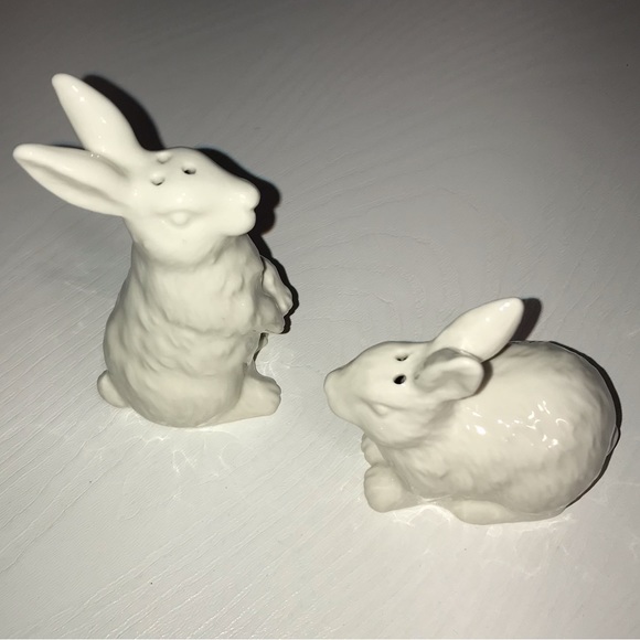 Ceramic Bunny Rabbit Salt and Pepper Shaker Set New in Box - Picture 2 of 8